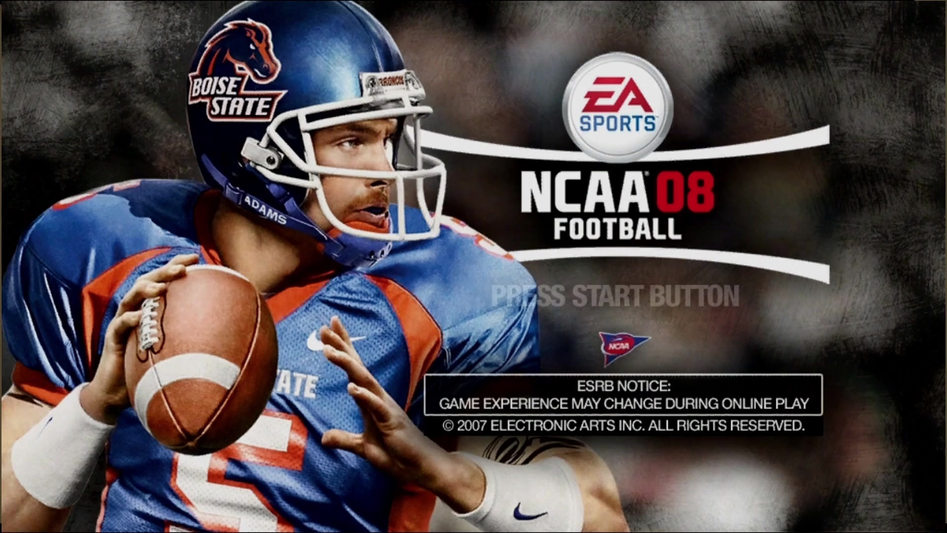 NCAA Football 08 title screen for Xbox 360